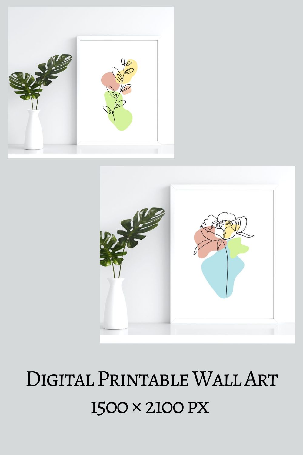 Digital Printable Wall Art - pinterest image preview.