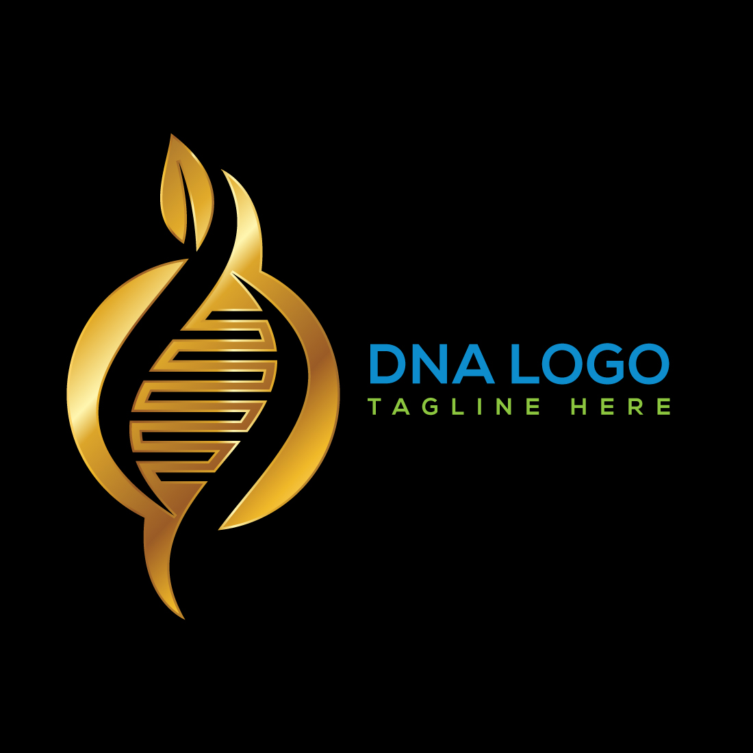 An image of an enchanting logo in the form of DNA on a black background.