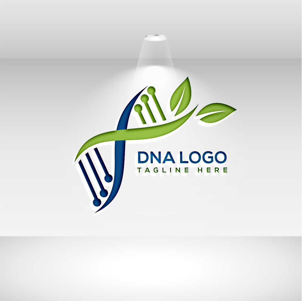 An image of an enchanting logo in the form of DNA on a white background.
