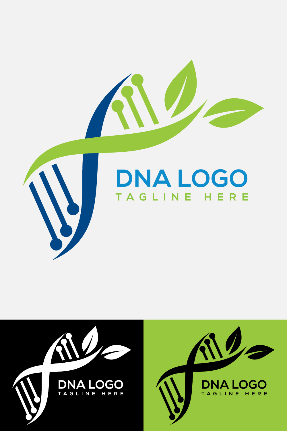 Bundle of images of irresistible DNA shape logos.