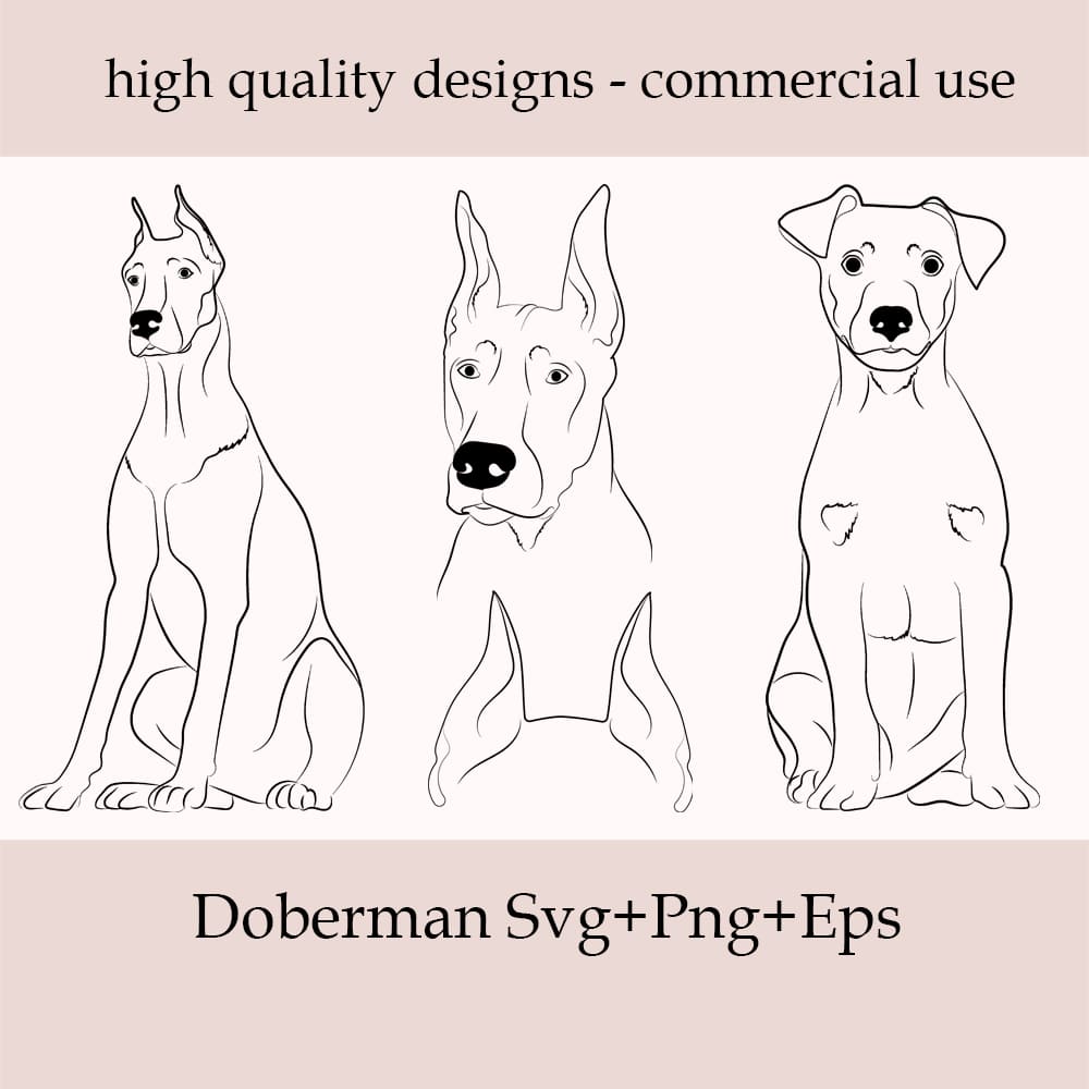 Line drawing of three dogs with the words.
