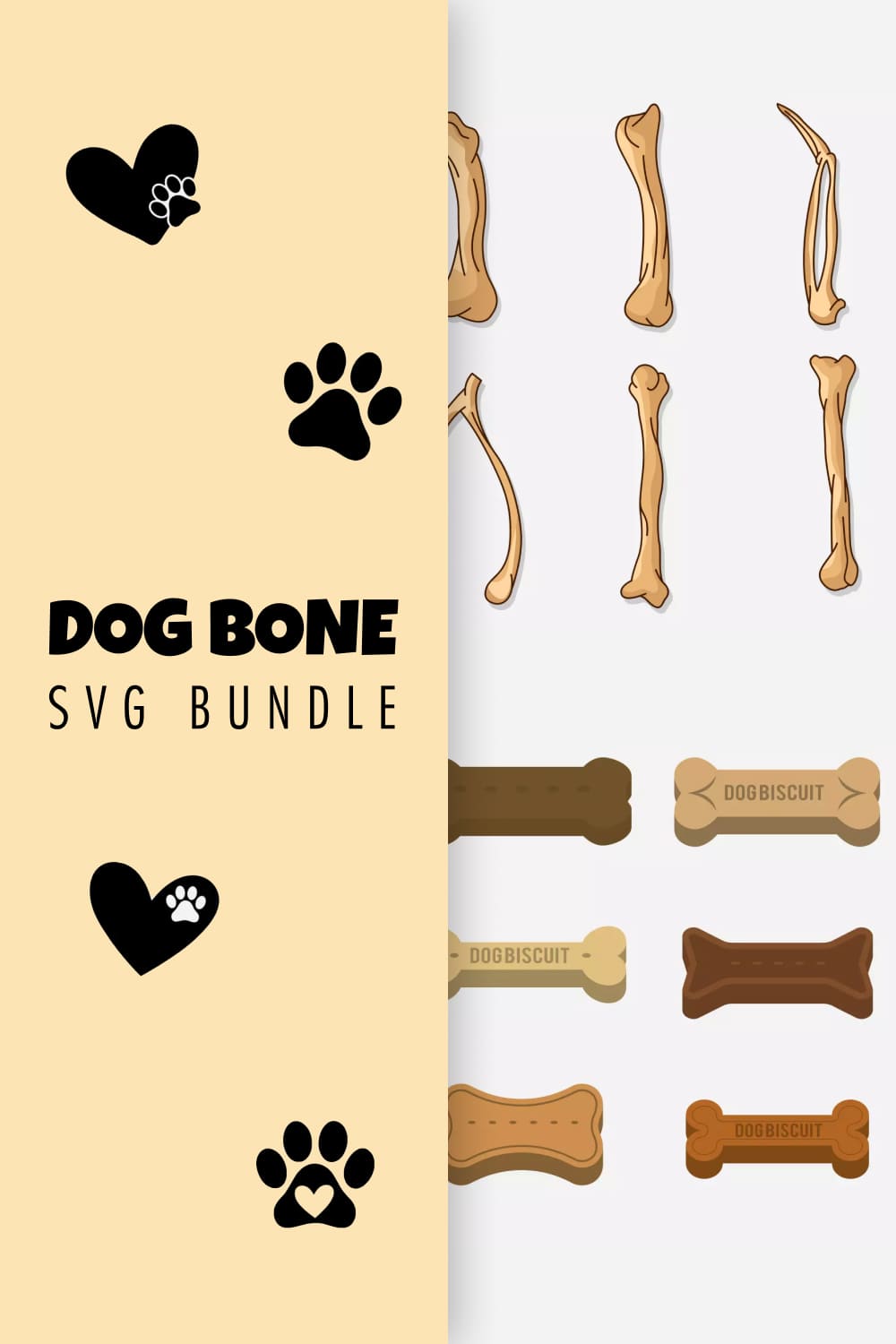 Dog Bone SVG Bundle - pinterest image preview.
