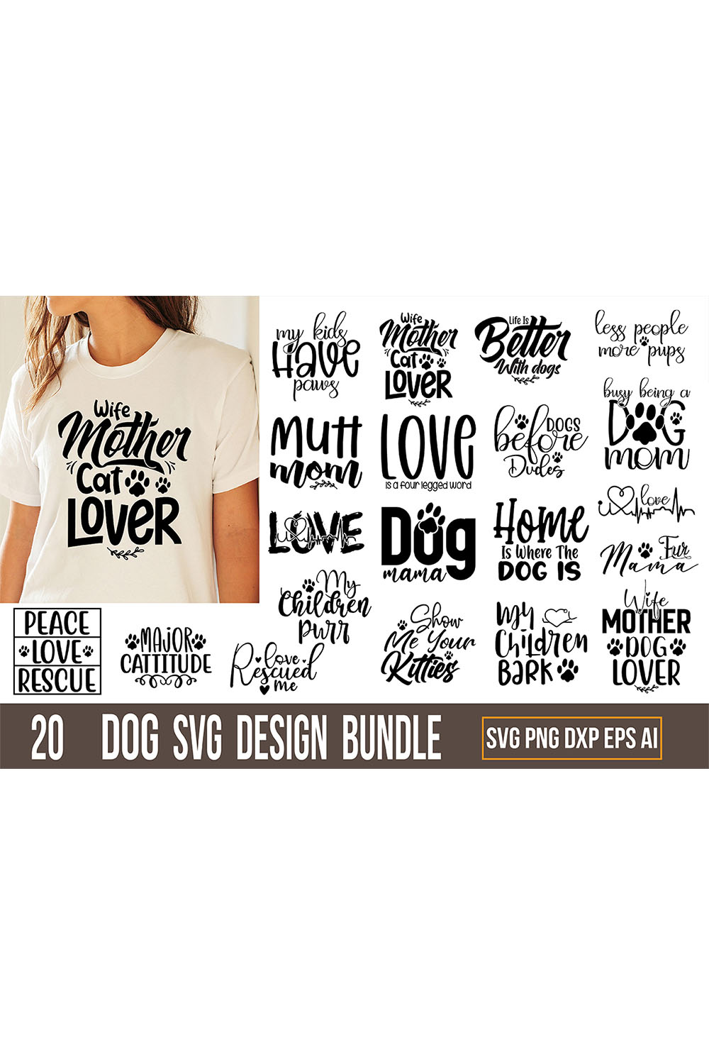Dog Design SVG Bundle pinterest image.