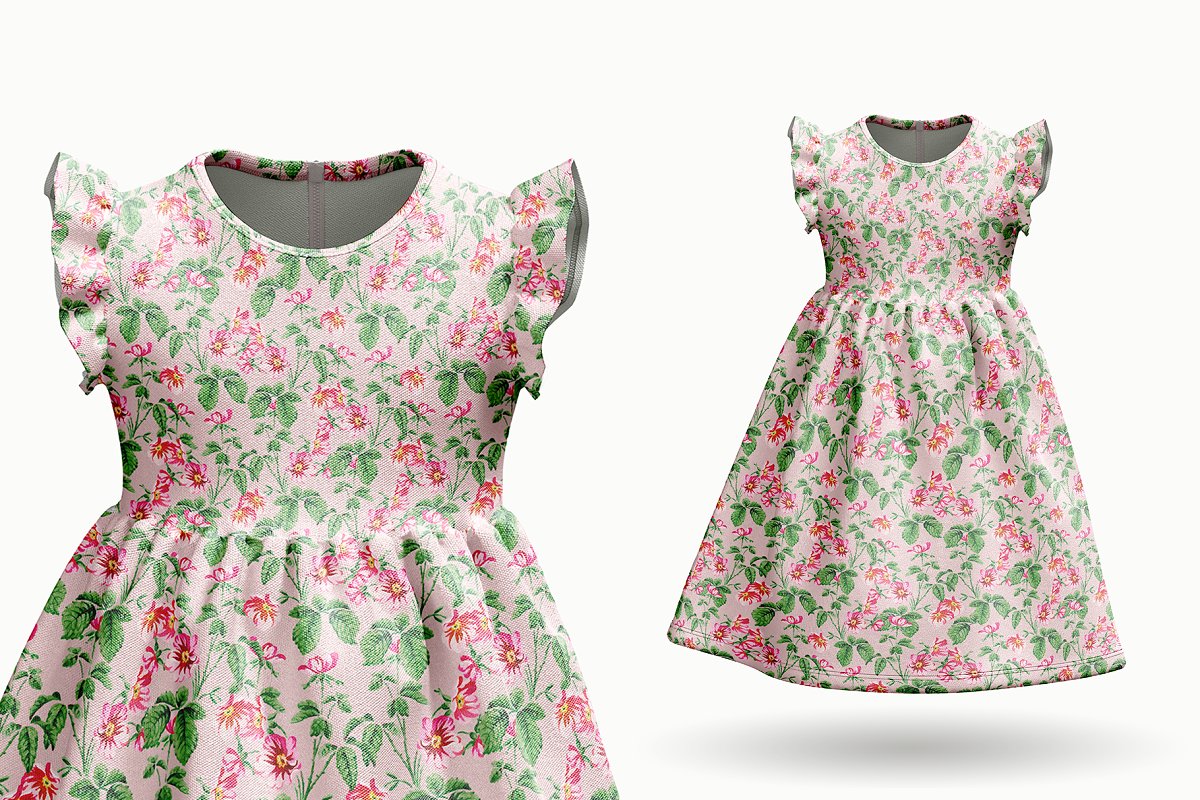 Cute dress mockup in tender colors.