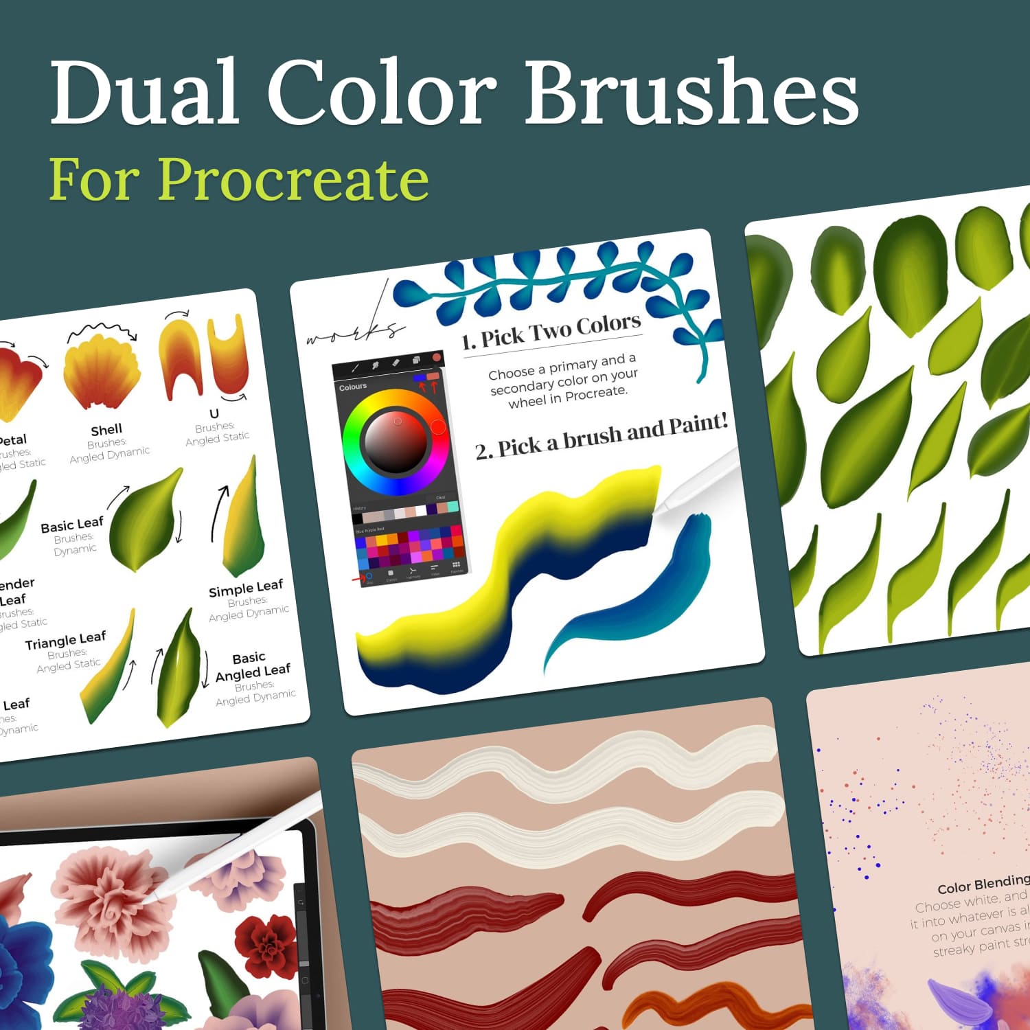 Dual Color Brushes for Procreate - main image preview.