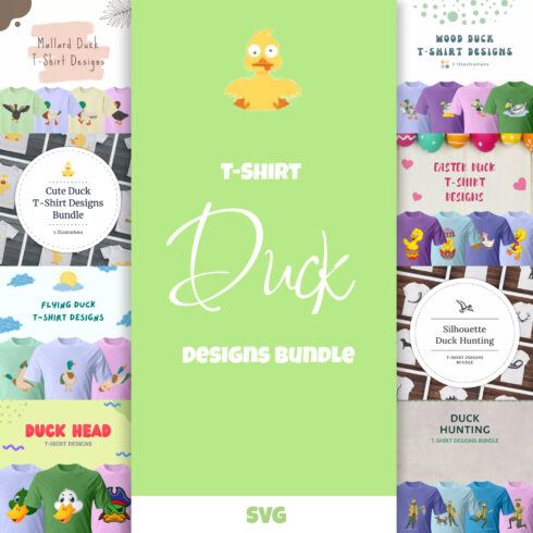Duck SVG T-Shirt Designs Bundle.