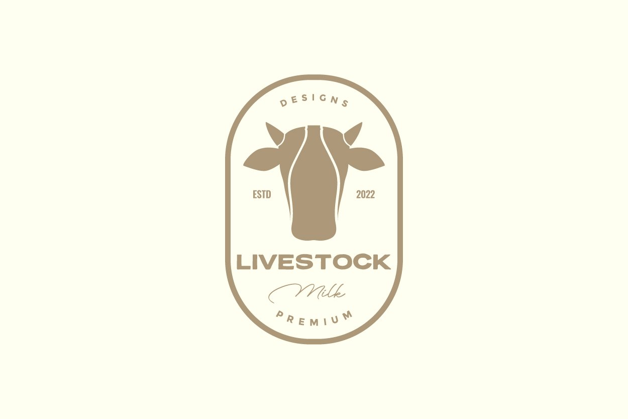 Light lemon background with the nice cow face graphic for the logo.