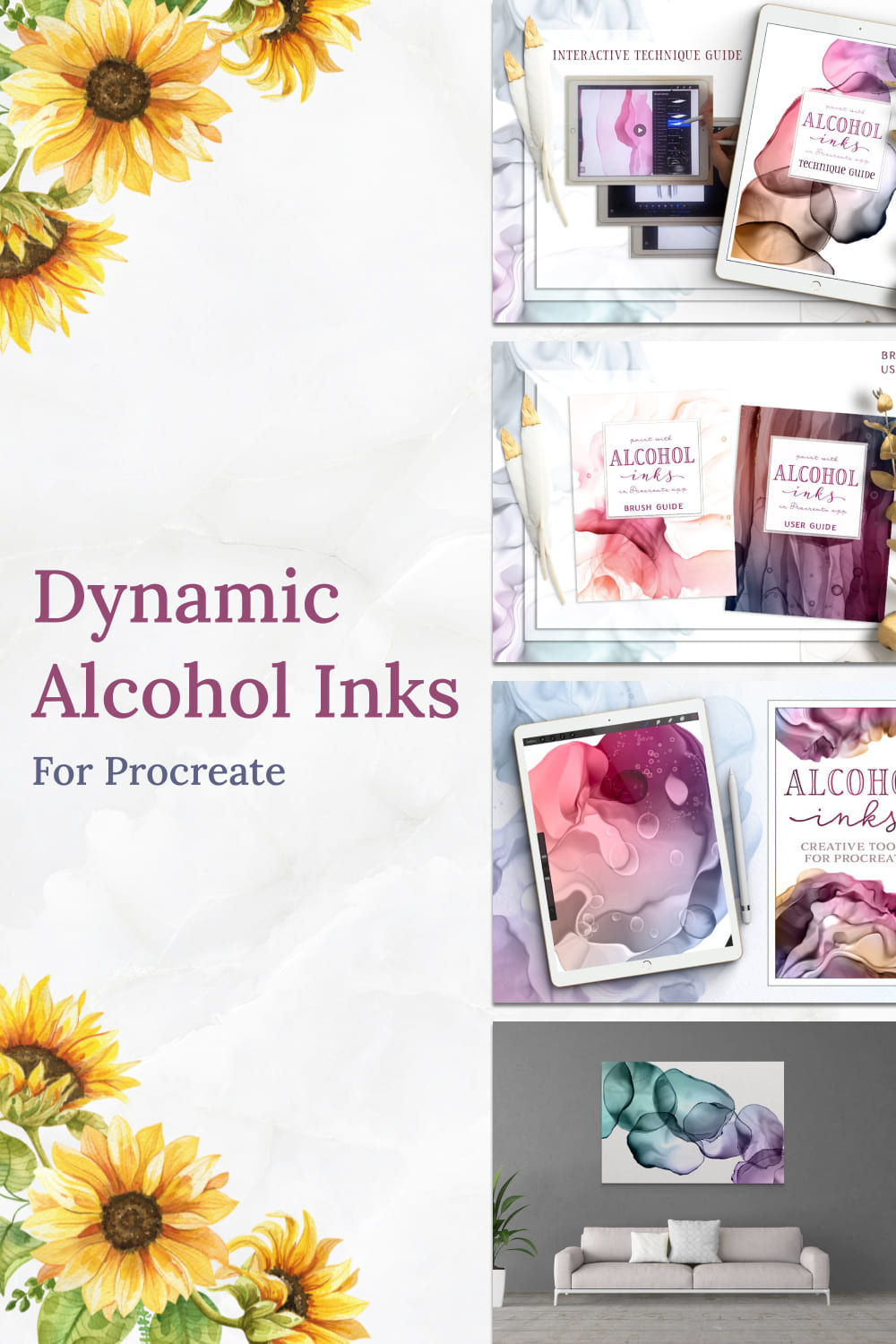 Dynamic Alcohol Inks for Procreate - pinterest image preview.