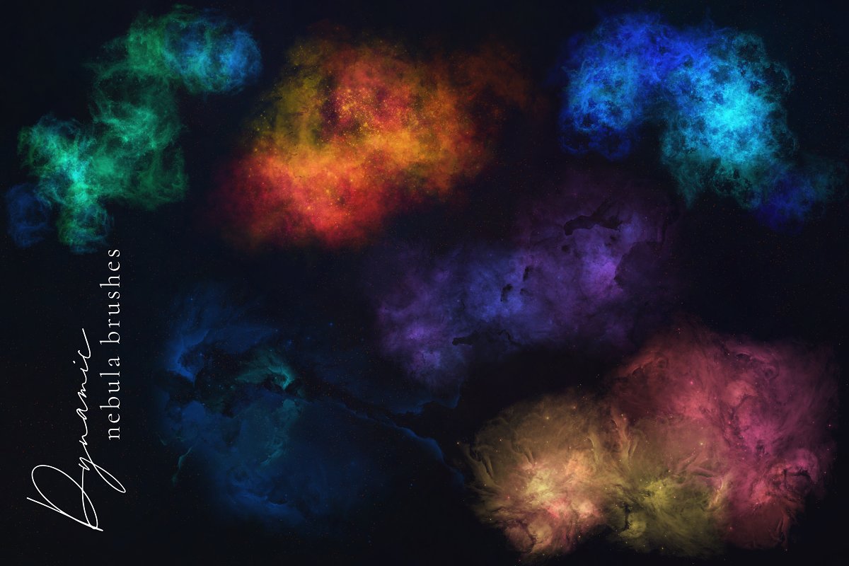 Colorful dynamic nebula brushes.