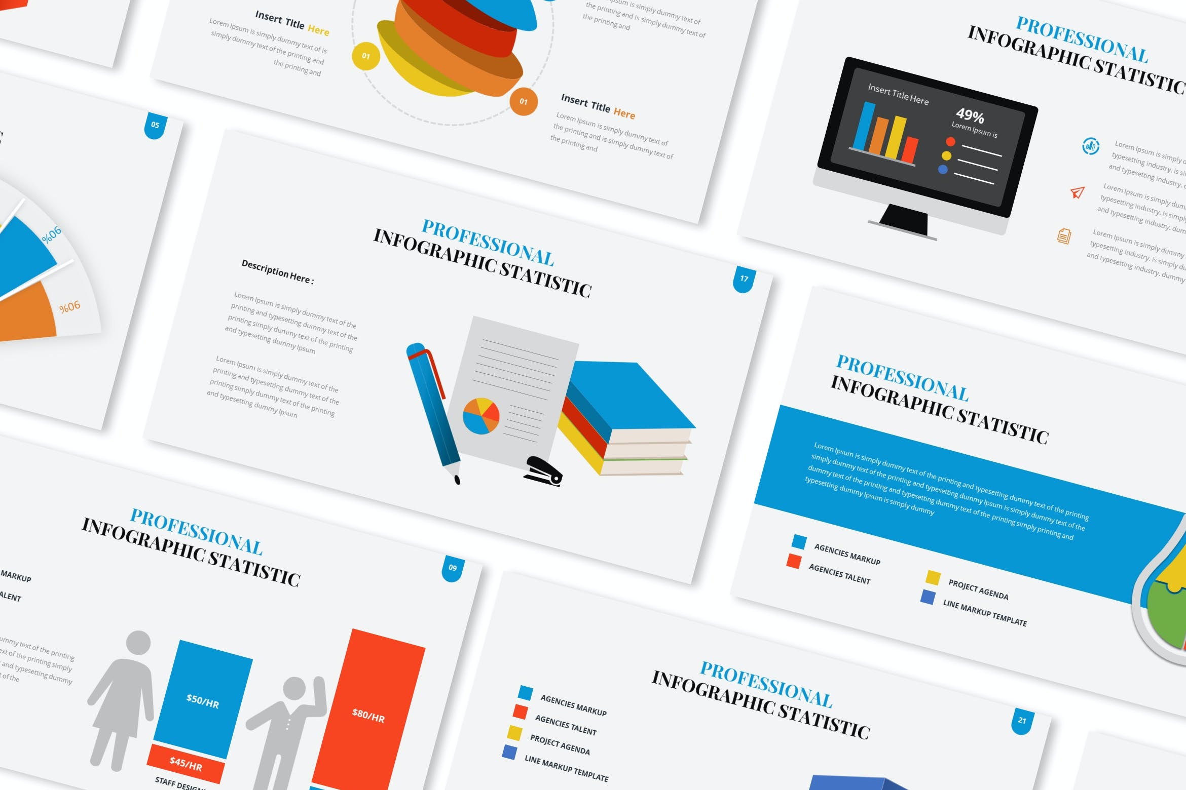 Cover image of Professional Statistic Infographic PowerPoint Template.