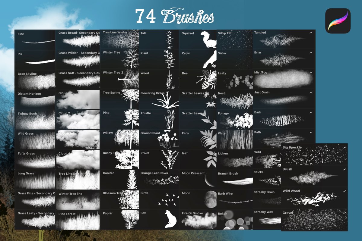 There are 74 types of brushes.