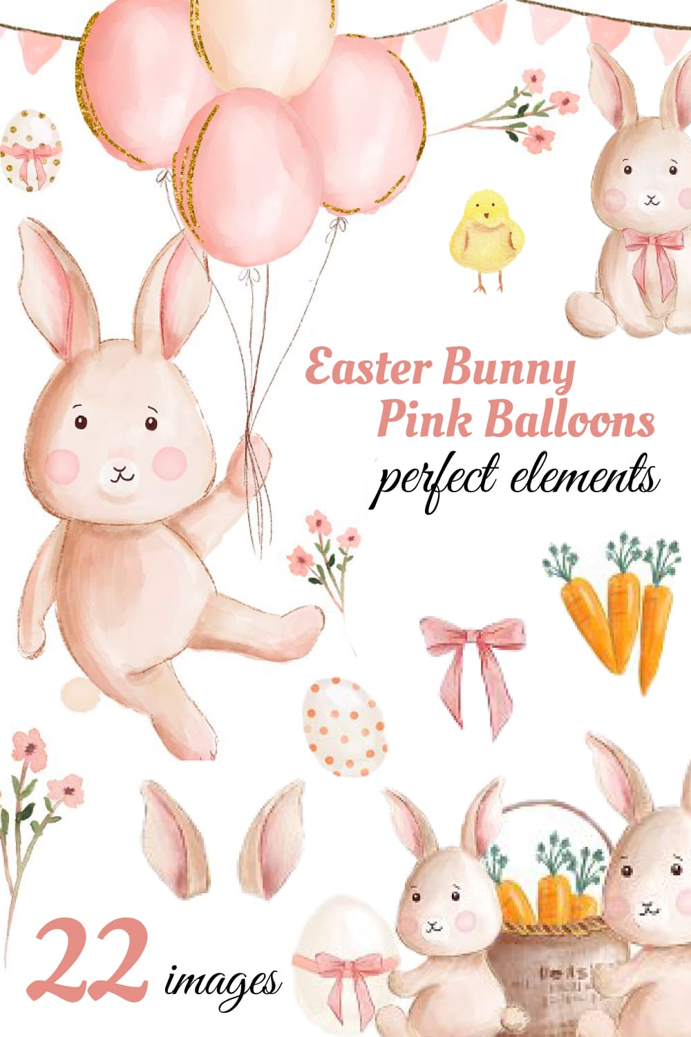 easter bunny pink balloons clipart pinterest 80