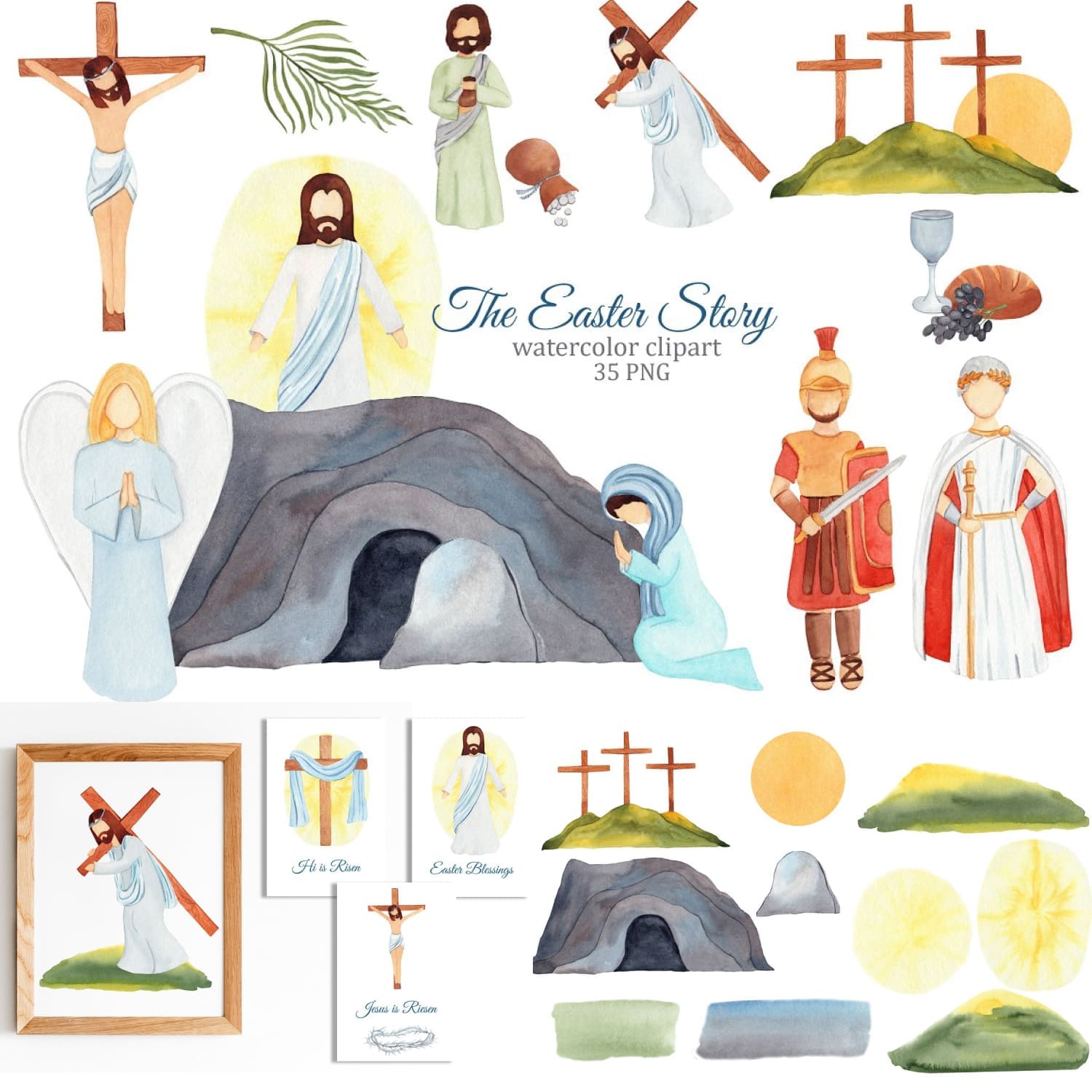 Easter Story Religious Clipart.