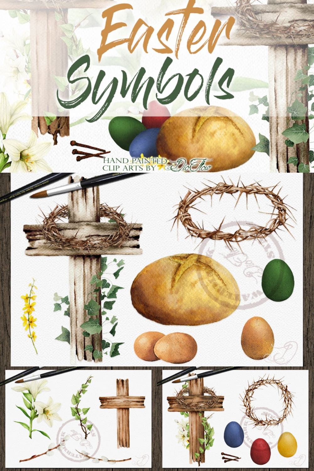 Easter Symbols Illustration - Pinterest.