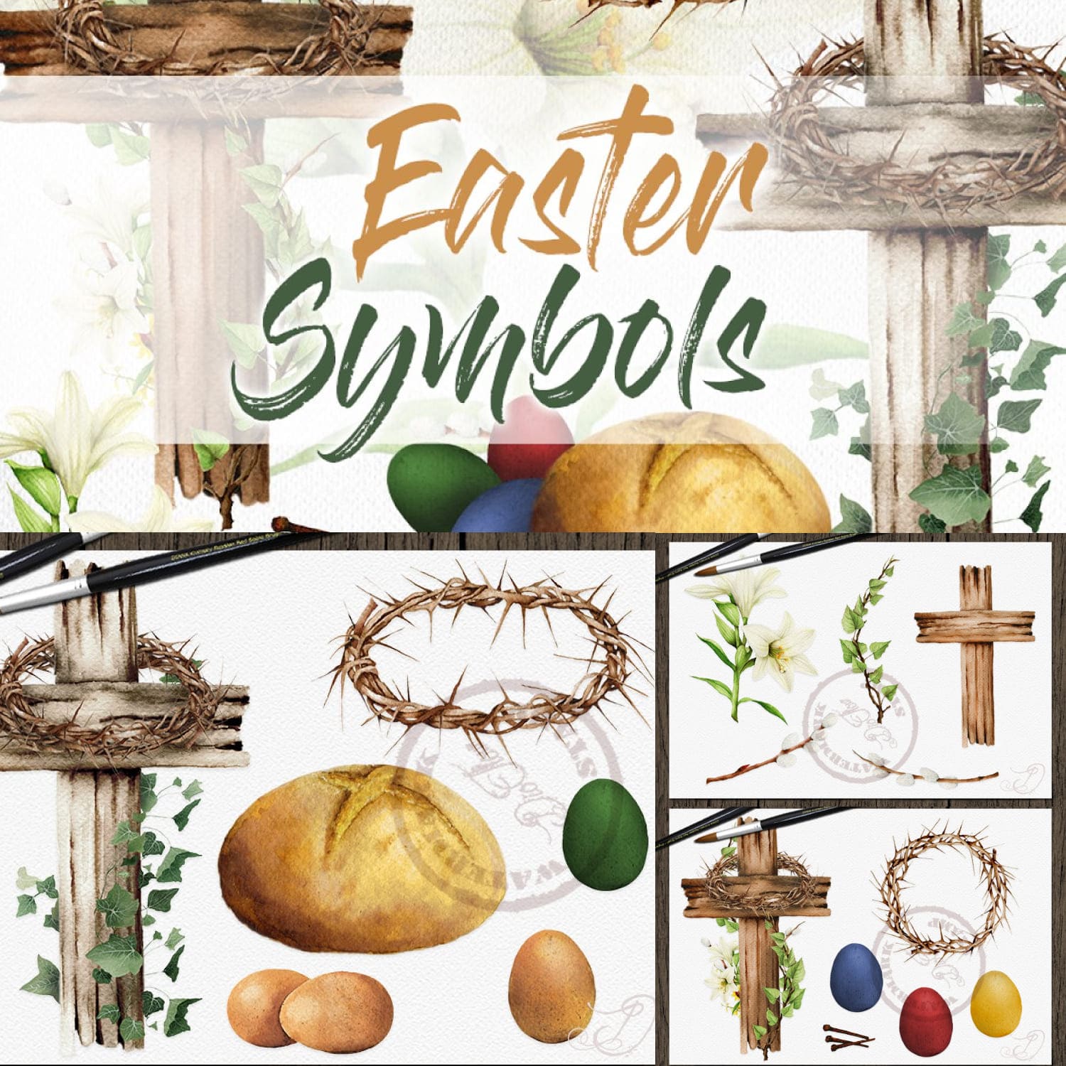 Easter Symbols Illustration.
