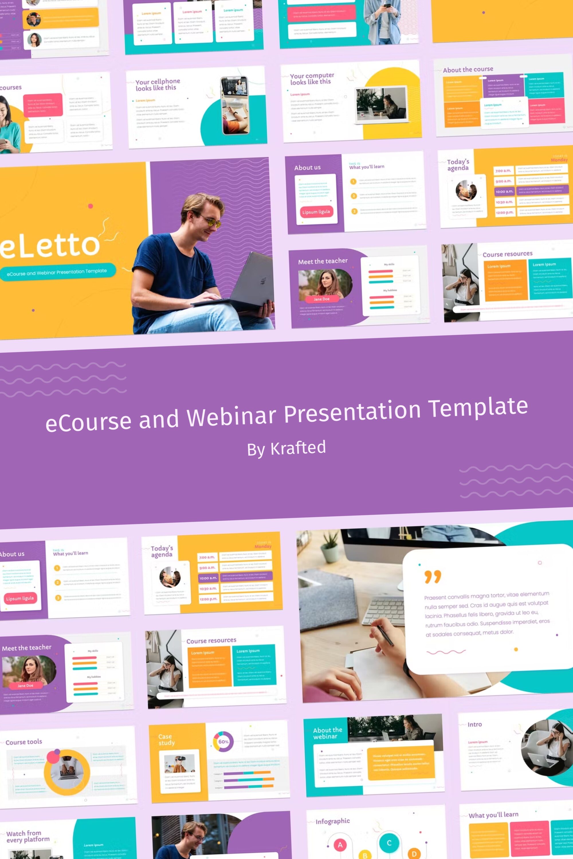 eCourse and Webinar Presentation Template - pinterest image preview.