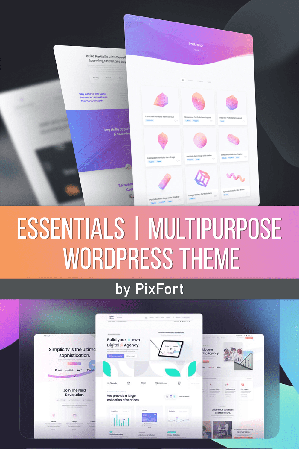 essentials multipurpose wordpress theme pinterest 897