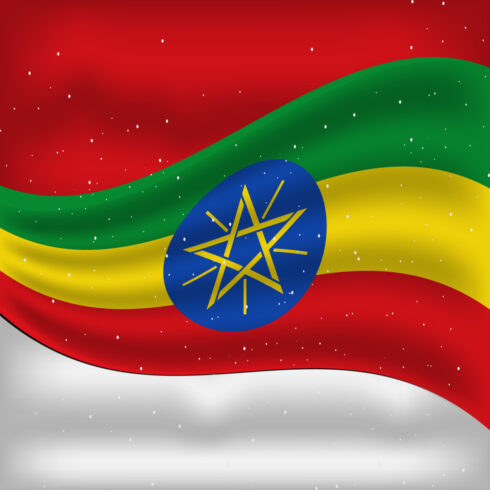 Colorful image of the flag of Ethiopia.