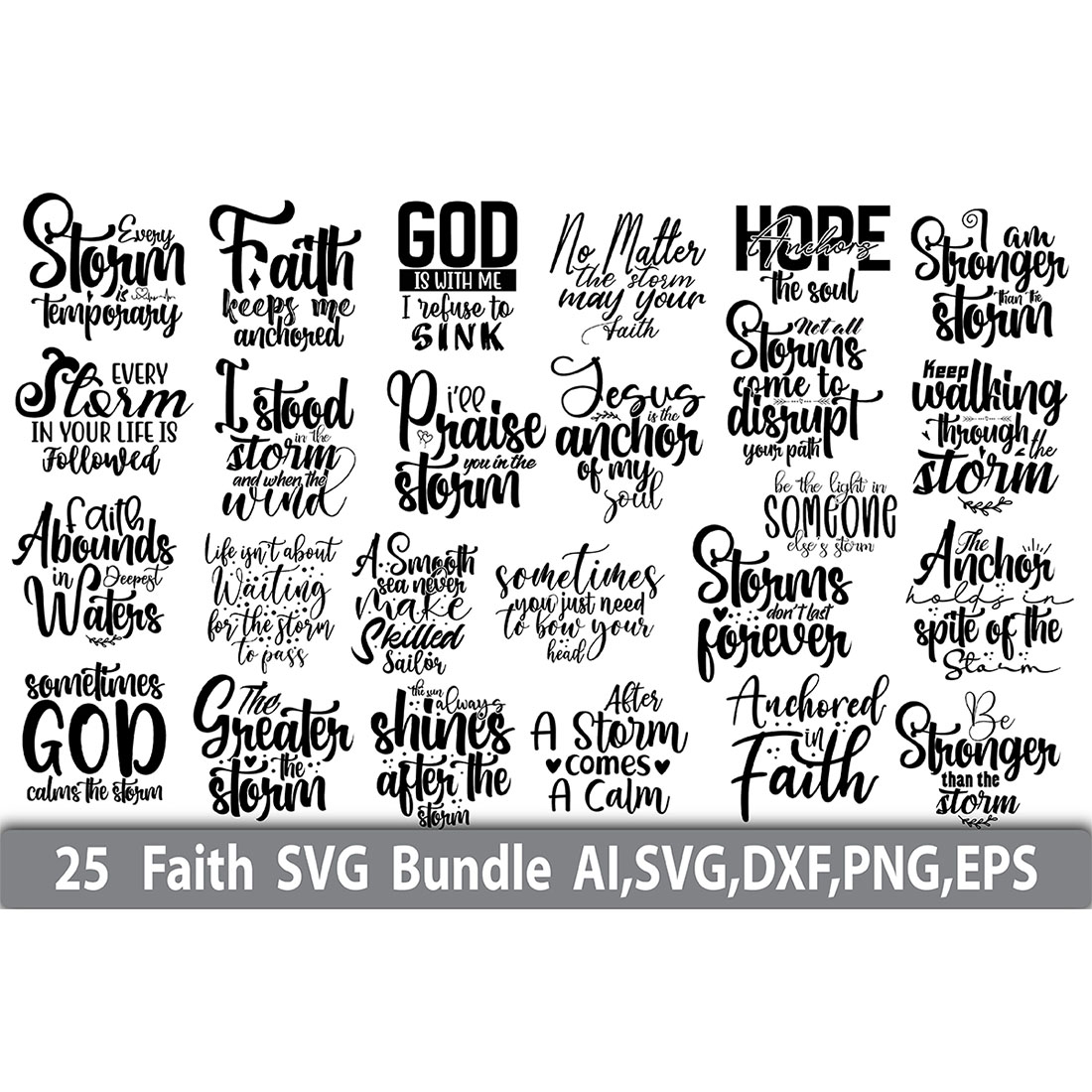 Faith SVG Design Bundle cover image.