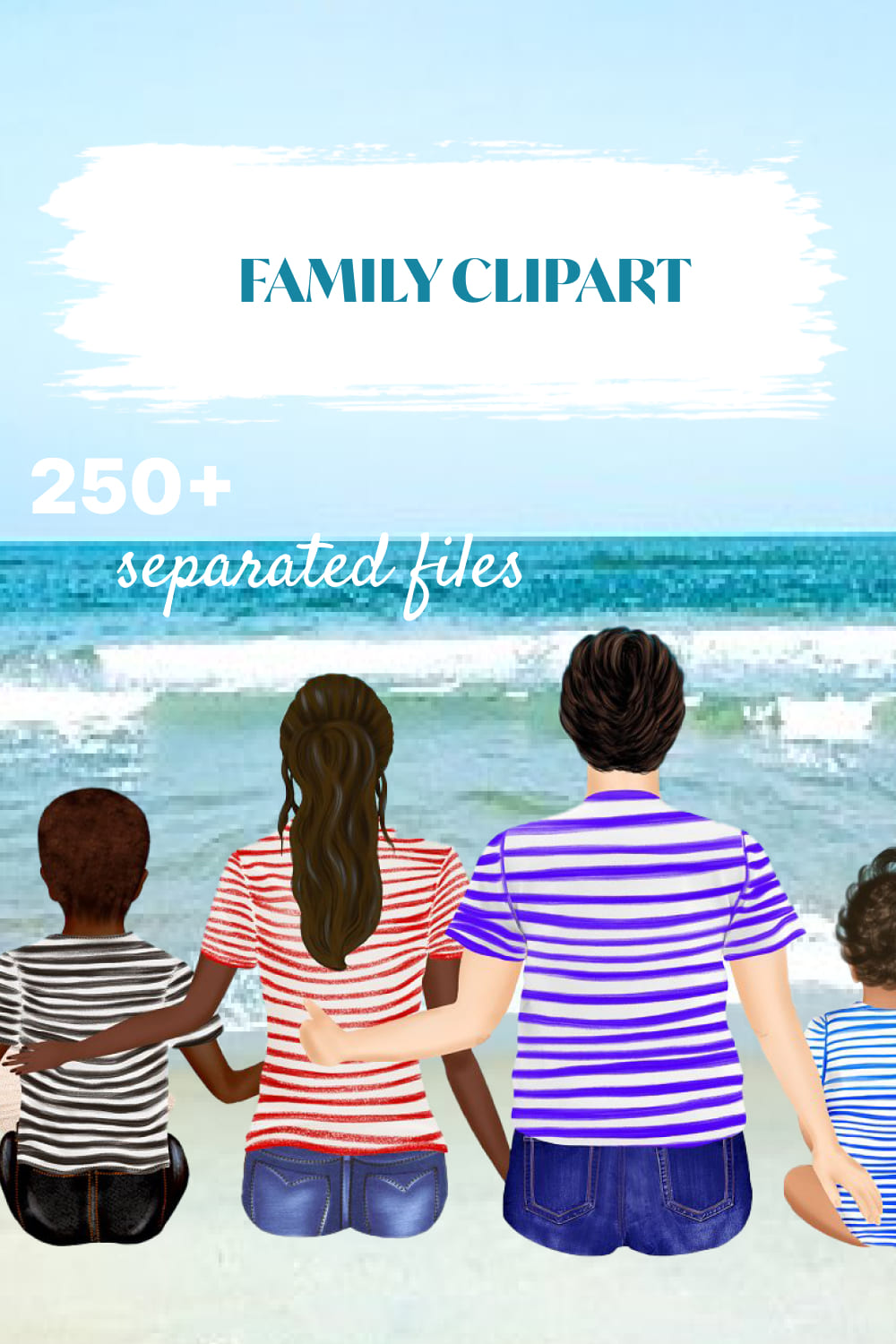 Family Clipart, Custom DIY Portrait - Pinterest.