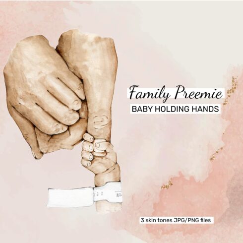 Family Preemie Baby Holding Hands.