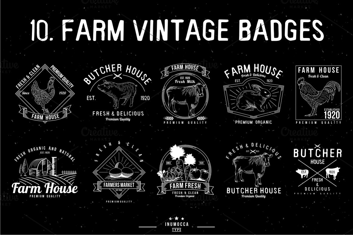 Diverse of farm vintage logos.