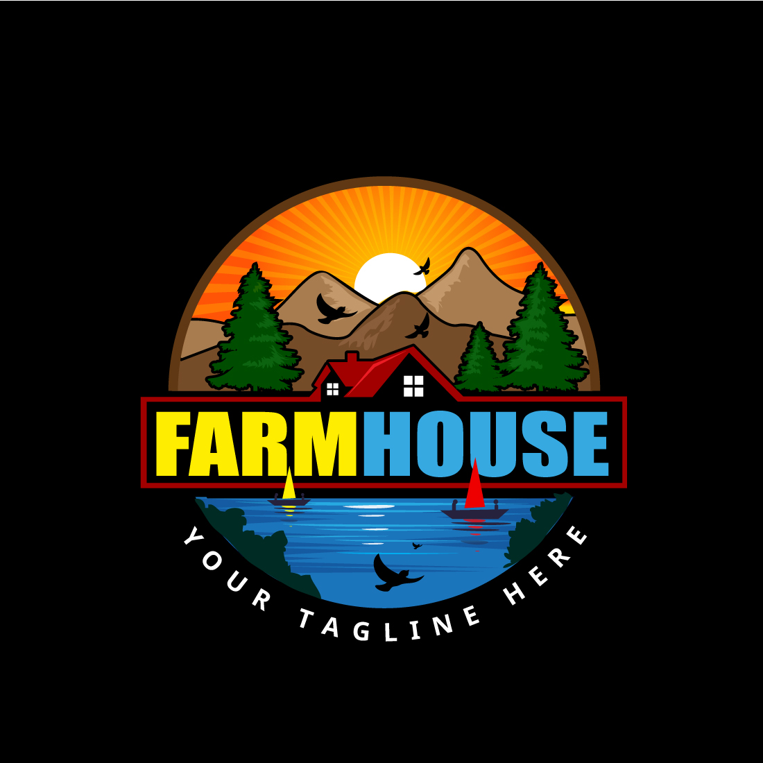 Farmhouse Adventure Logo Design preview image.