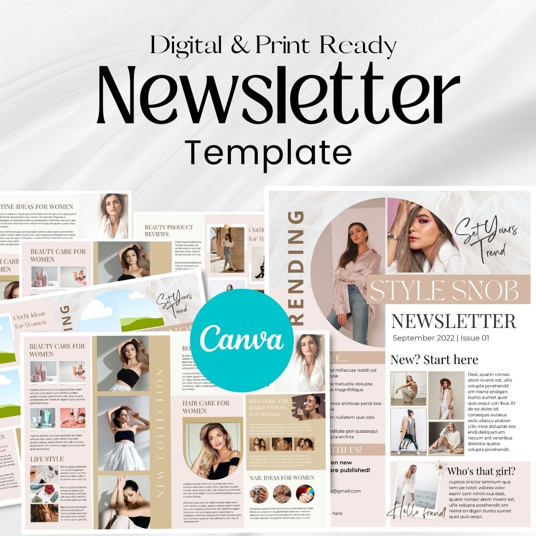 Fashion Canva Newsletter Template - main image preview.