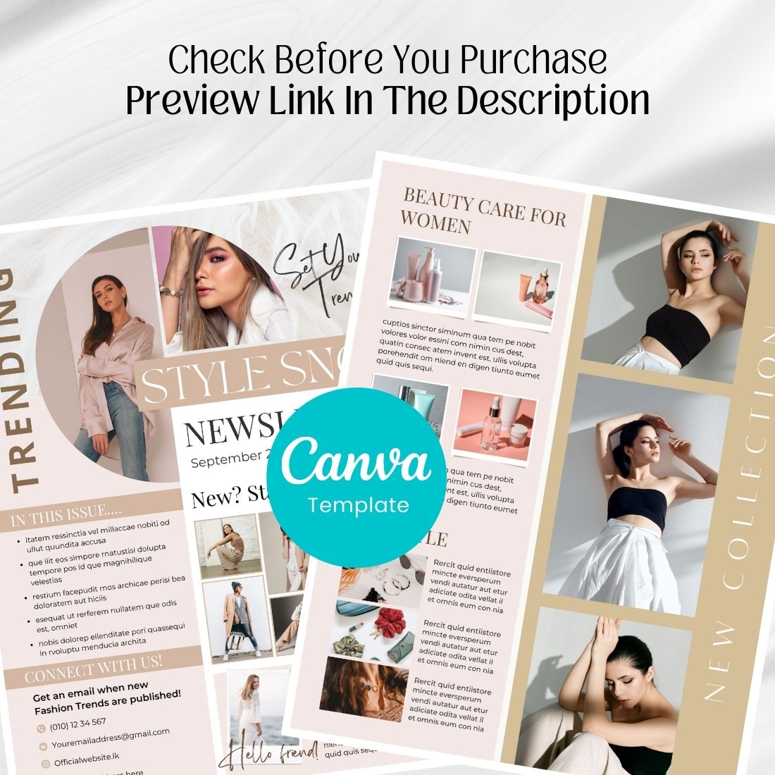 Fashion Canva Newsletter Template created by.