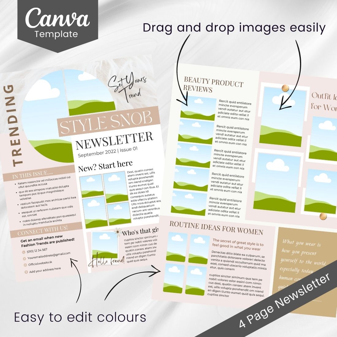 Cover image of Fashion Canva Newsletter Template.