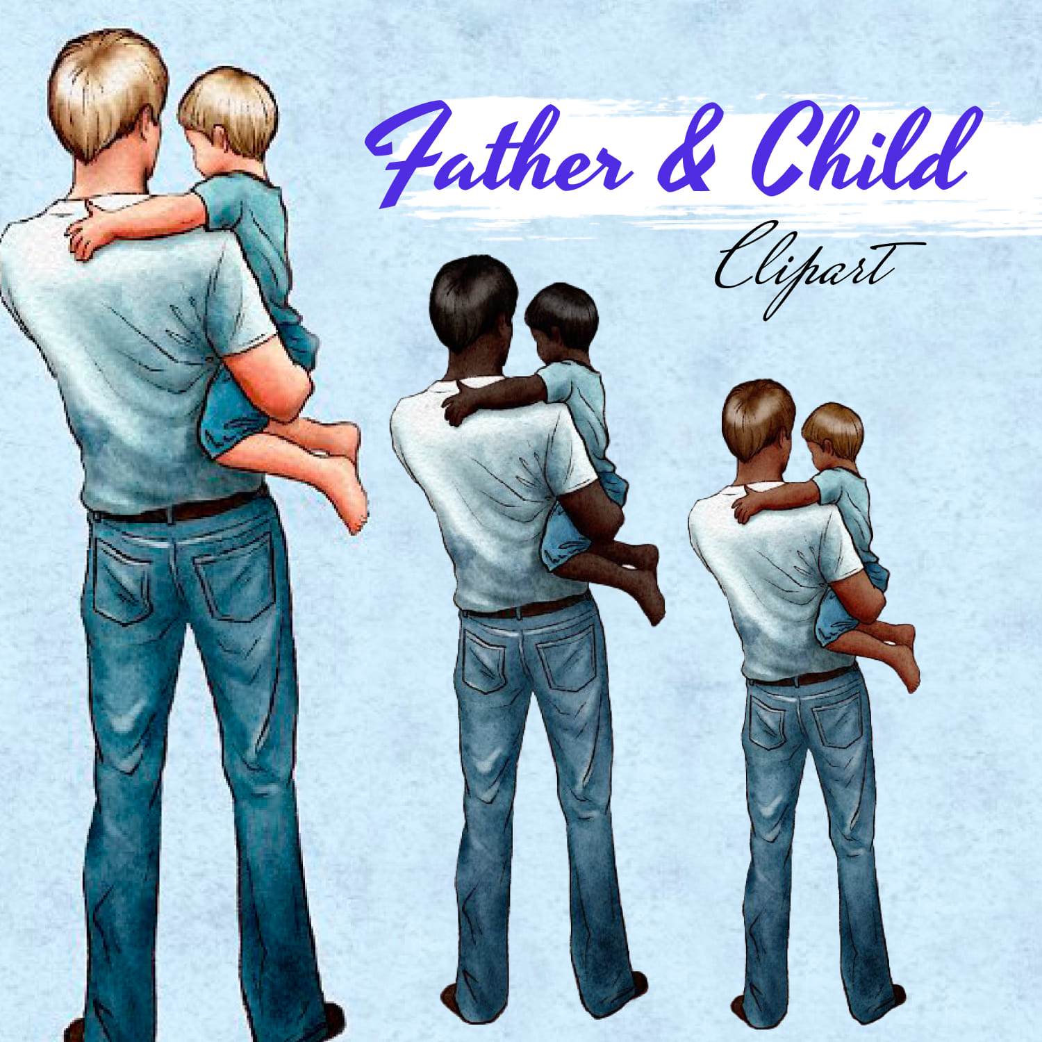 Father and Child Clipart.
