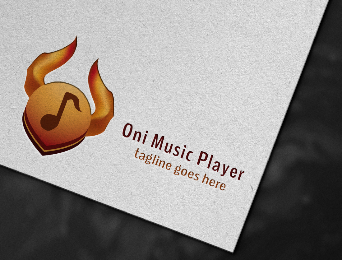 Oni Music Player O Letter Logo - paper project preview.