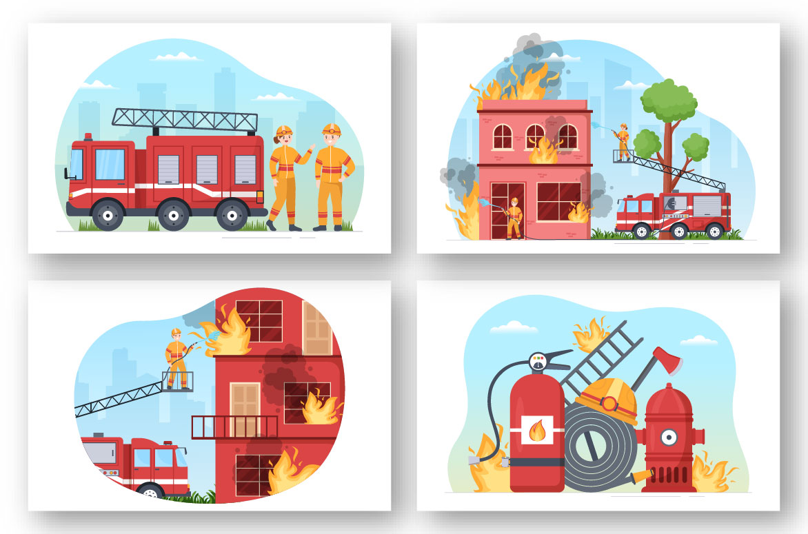 Fire Department or Firefighter Illustration preview image.