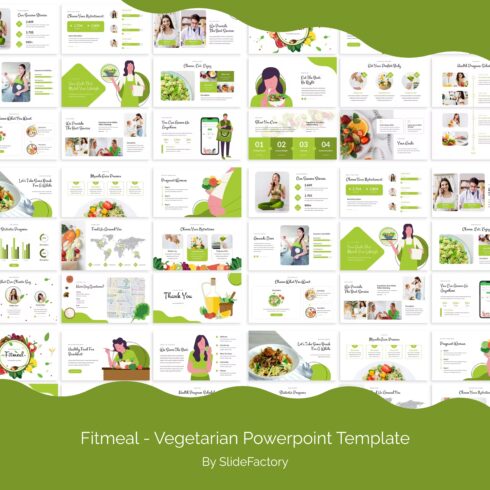 Fitmeal Vegetarian Powerpoint Template - main image preview.