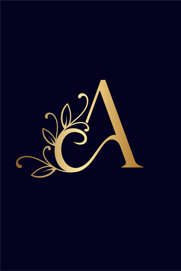 Floral Logo Design Letter A - MasterBundles