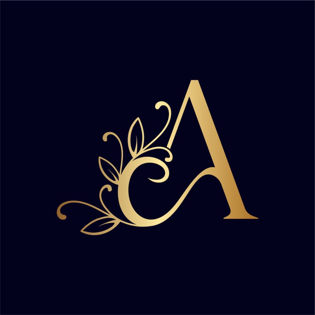 Floral Logo Design Letter A MasterBundles