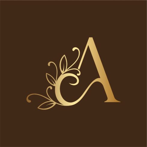 Floral Logo Design Letter A - MasterBundles