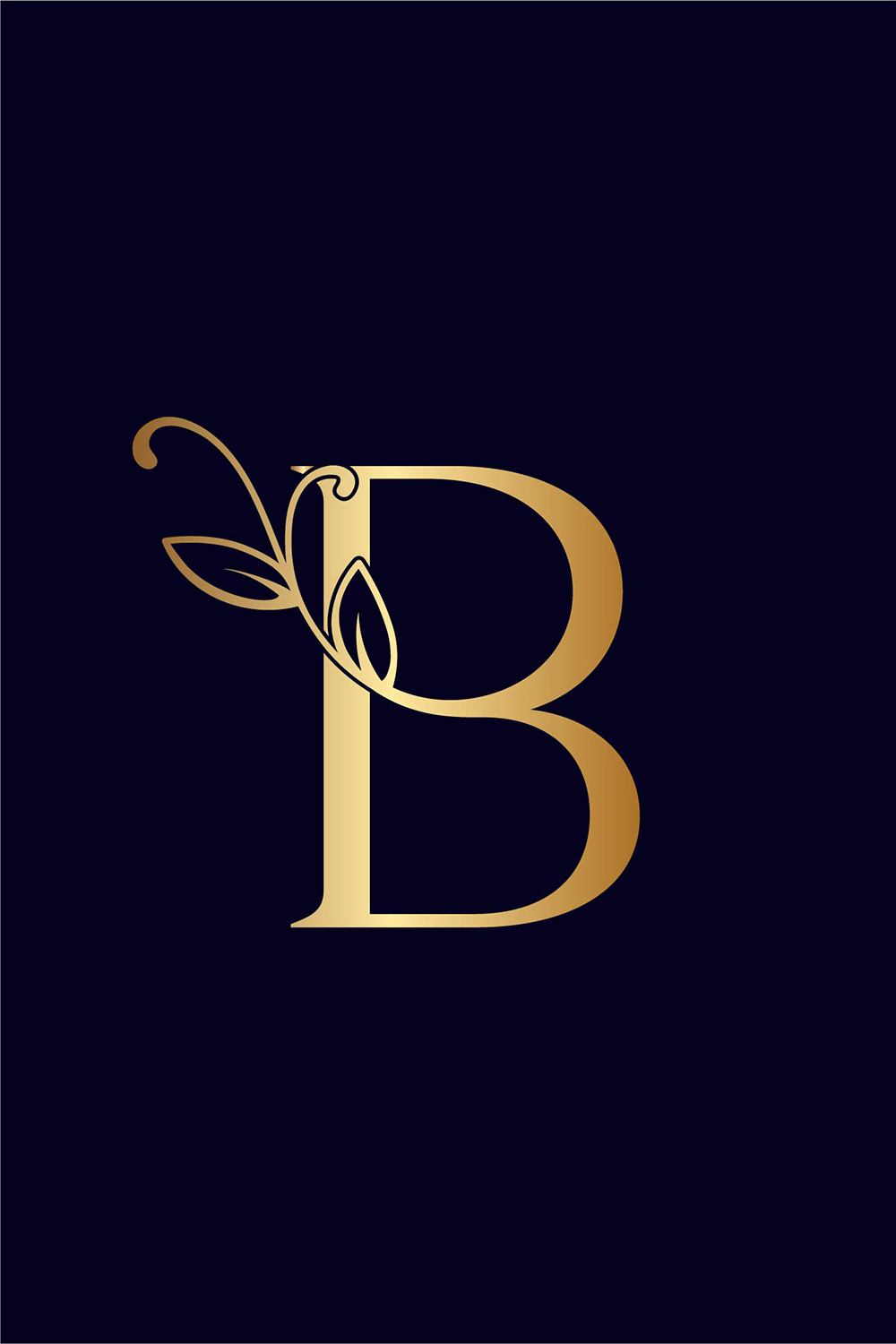 Floral Logo Design Letter B Pinterest image.
