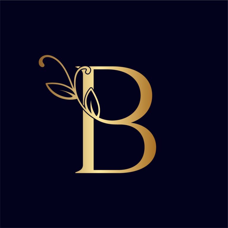 Floral Logo Design Letter B - MasterBundles