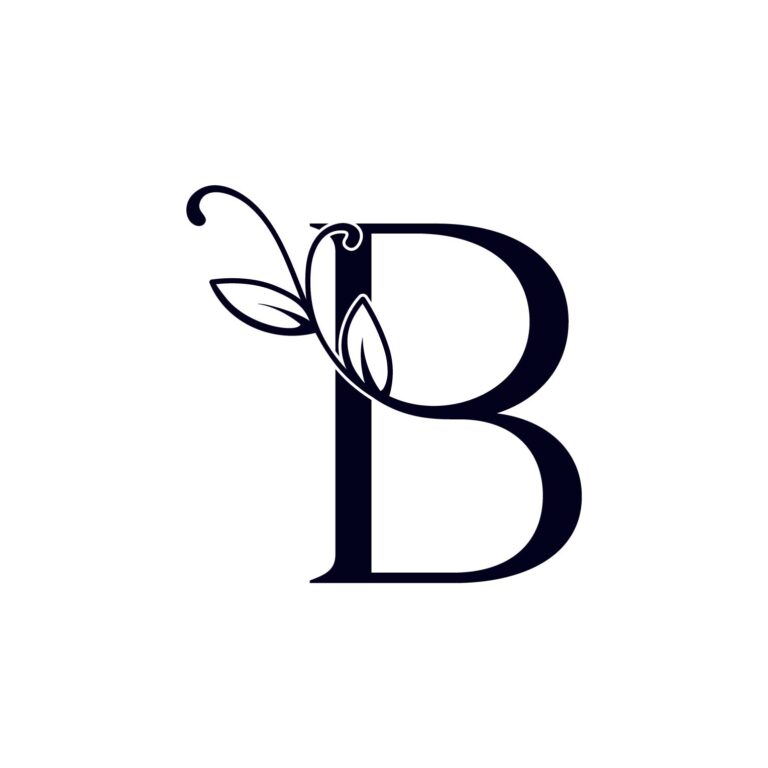 Floral Logo Design Letter B - MasterBundles