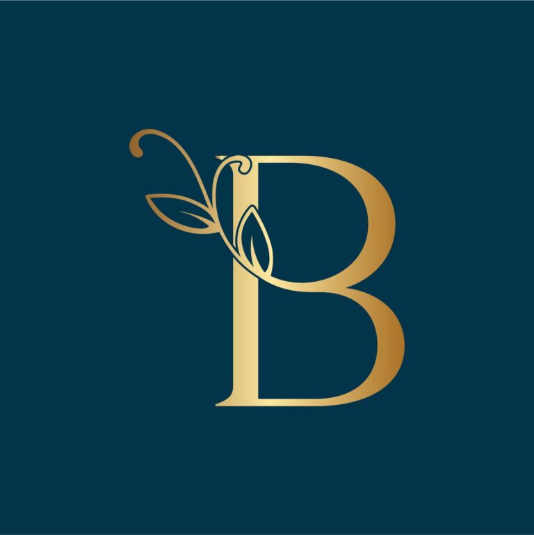 Floral Logo Design Letter B - MasterBundles