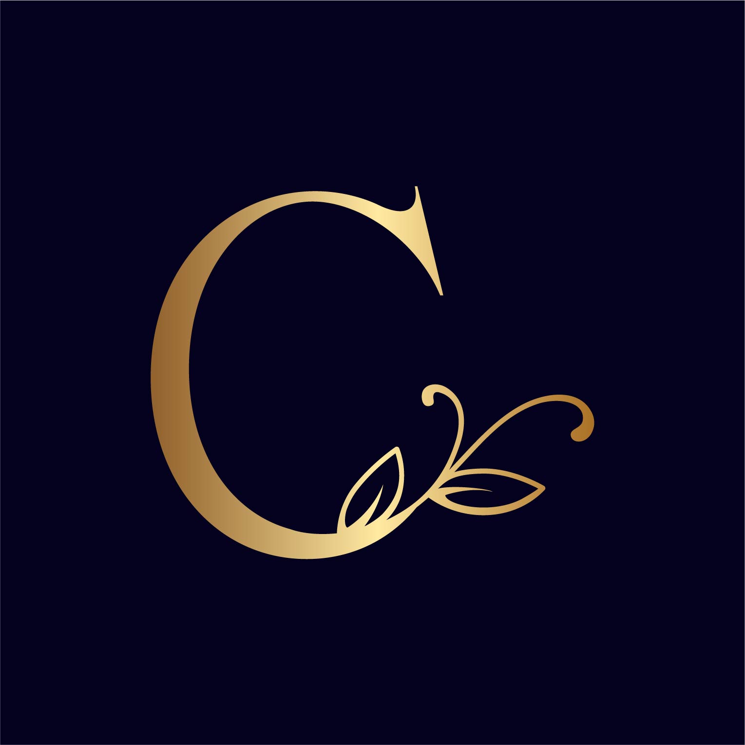 Floral Logo Design Letter C main cover.