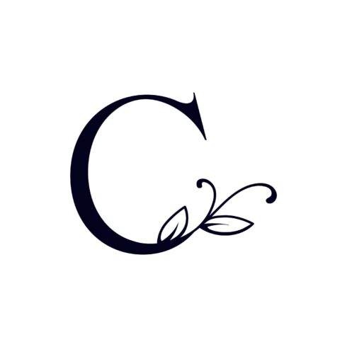 Floral Logo Design Letter C - MasterBundles