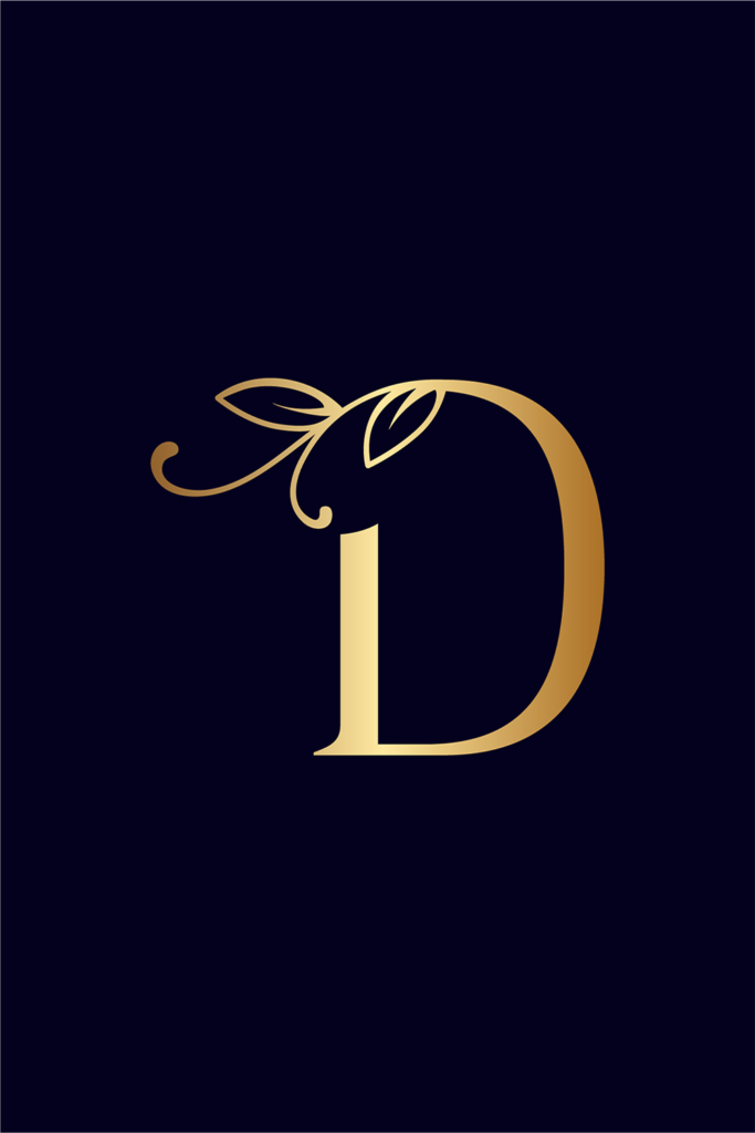 Floral Logo Design Letter D - MasterBundles