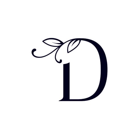 Floral Logo Design Letter D - MasterBundles