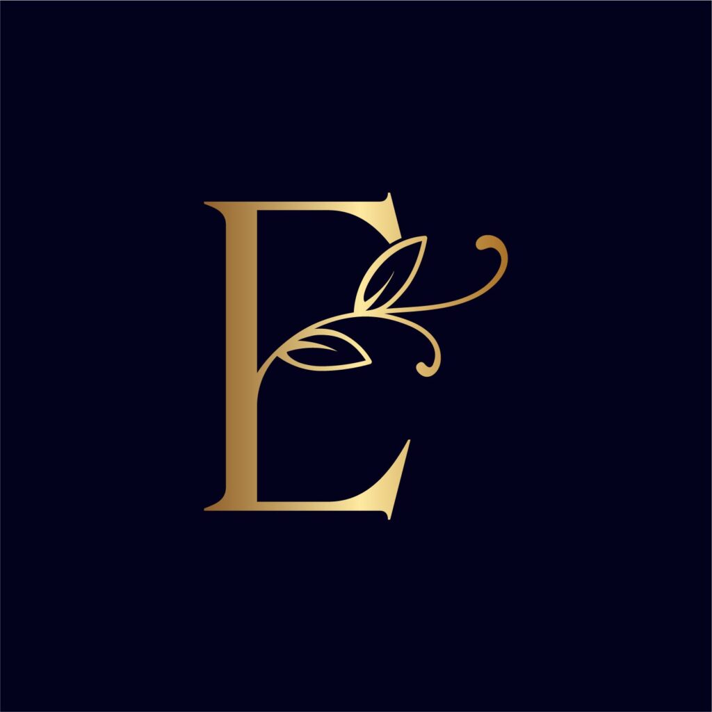 Floral Logo Design Letter E MasterBundles