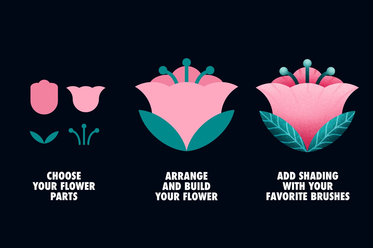 Choose you flower parts you like.