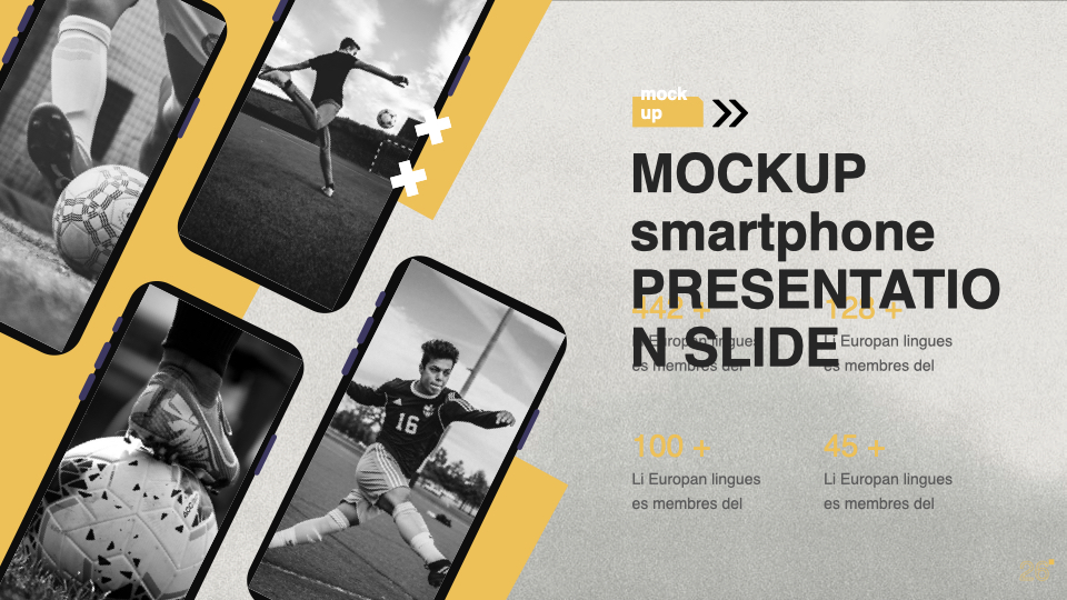 Mockup smartphone presentation slide.