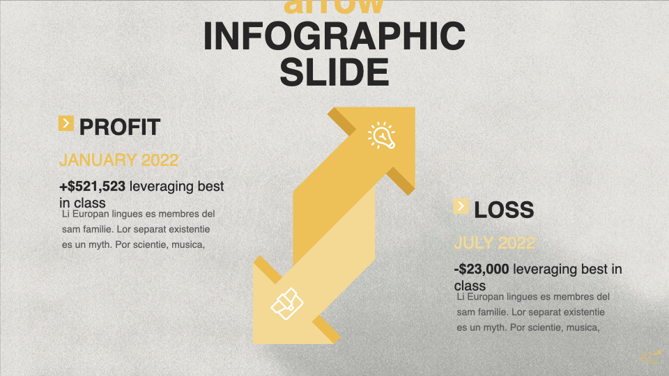 Creative arrow yellow infographic.