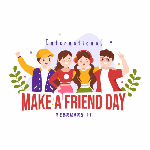 National Make a Friend Day Illustration cover image.